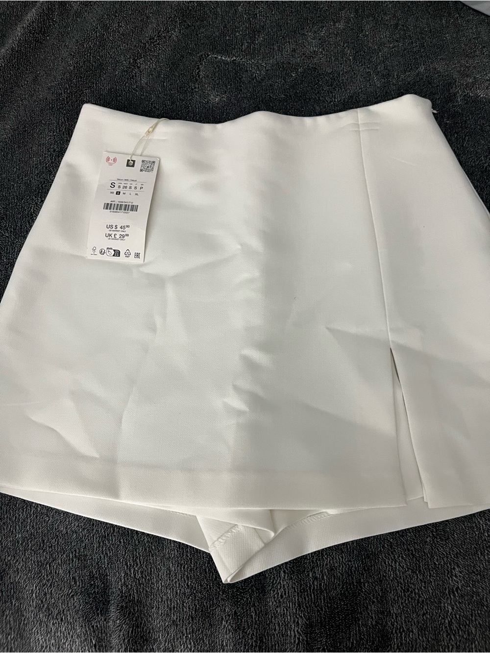 Zara White Women's Skirt Shorts - Clean A-Line Panel